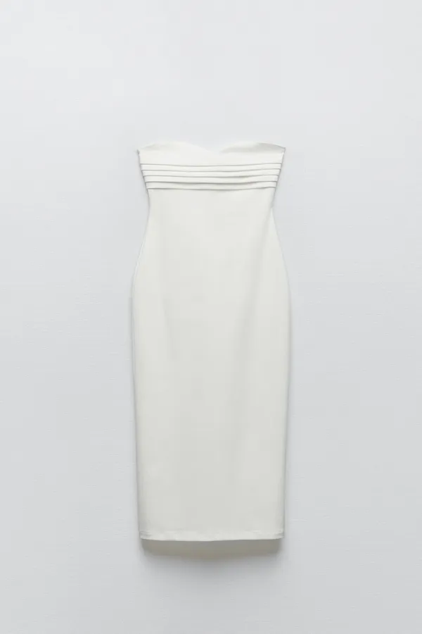 midi bodycon dress sleeveless white wedding cocktail graduation party - Image 8