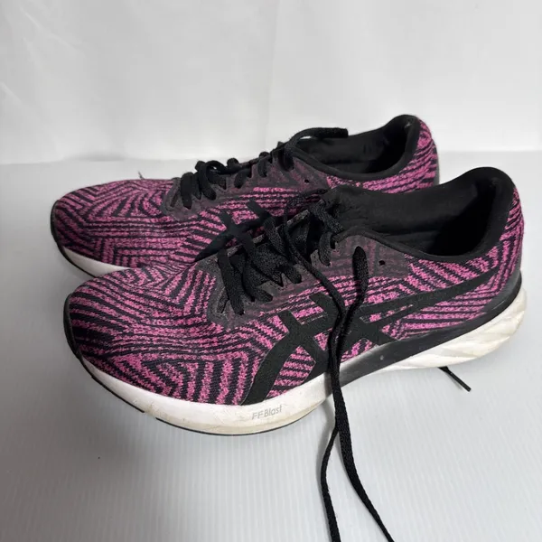 Oasics Sneakers Women's Size 9 1/2 Pink Black Lace Up Lightweight Preowned - Image 4