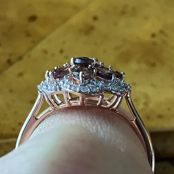 Color Changing Garnet Moissanite Sterling Silver Ring Size 9 Brown - Image 3