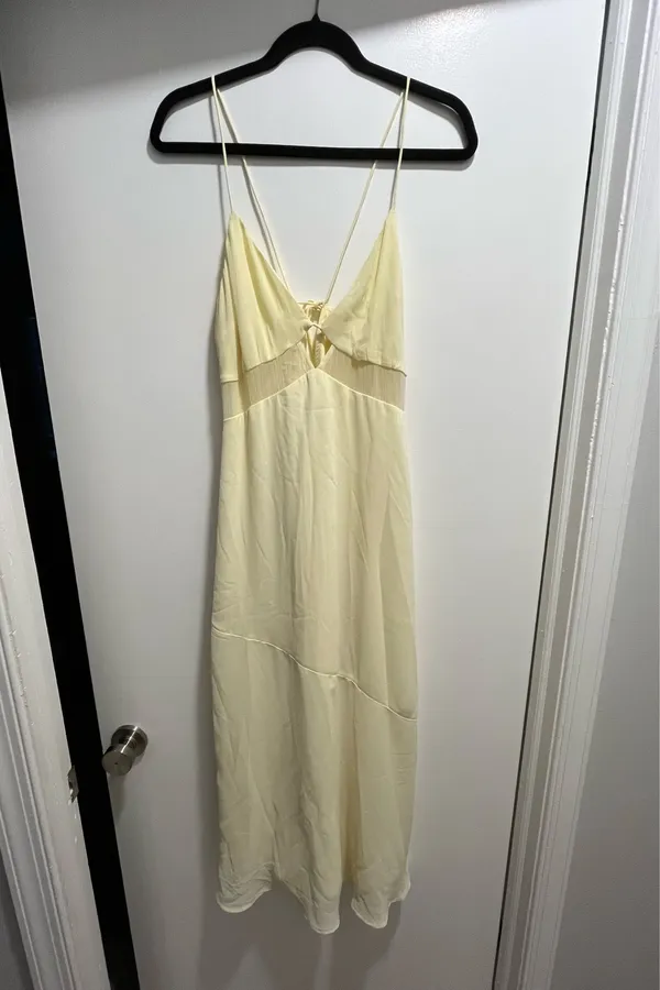 Abercrombie Tie-Back Sheer Slip Midi Dress - Image 6