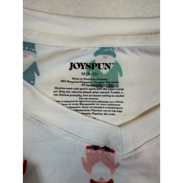 JoySpun Womens Pajama Set M Christmas Holiday Gnomes Long Sleeve Loungewear - Image 5