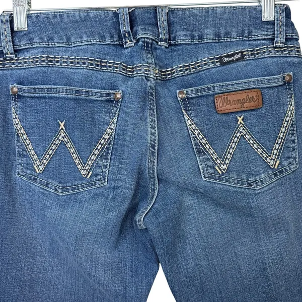 Wrangler Sadie Retro Embroidered Mid Rise Western Denim Bootcut Jeans 7x32 - Image 7