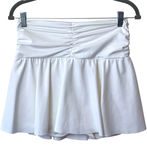 Year of‎ Ours Court Skort White Ruched Athletic Tennis Pickleball Golf Dainty M - Image 2