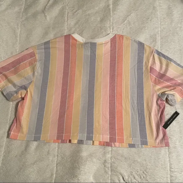 Nike Plus Size Cotton Striped Cropped Tee - Image 5