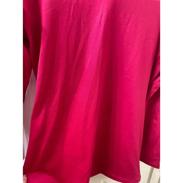 NIKE DRI-FIT Pink Long Sleeve Turtleneck Shirt Top Sz L Fuchsia Thumb Hole - Image 2