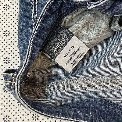 Silver Jeans Aiko Thick Stitch Dark Blue Bootcut Western Jeans Low Rise Y2K - Image 8