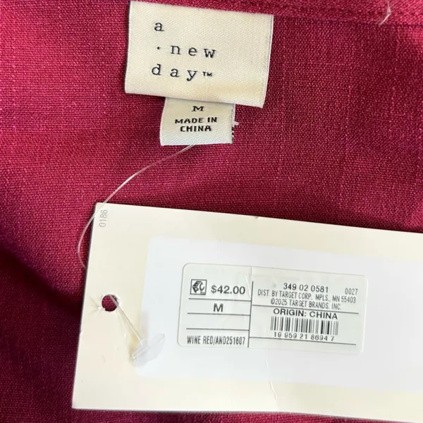 NWT A‎ New Day Wine Red Sleeveless Cutout V Neck Suit Midi Dress Size Medium - Image 3