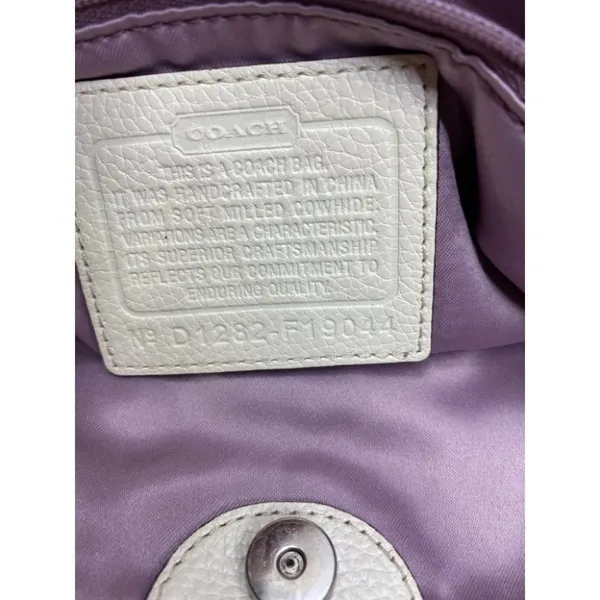 COACH Medium/ Large Leather Tan White Shoulder Bag - Image 14