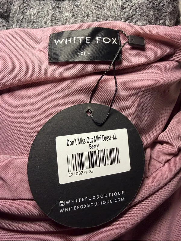 NWT White Fox Don’t Miss Out Berry Sparkle Barbie Mini Dress XL. - Image 7