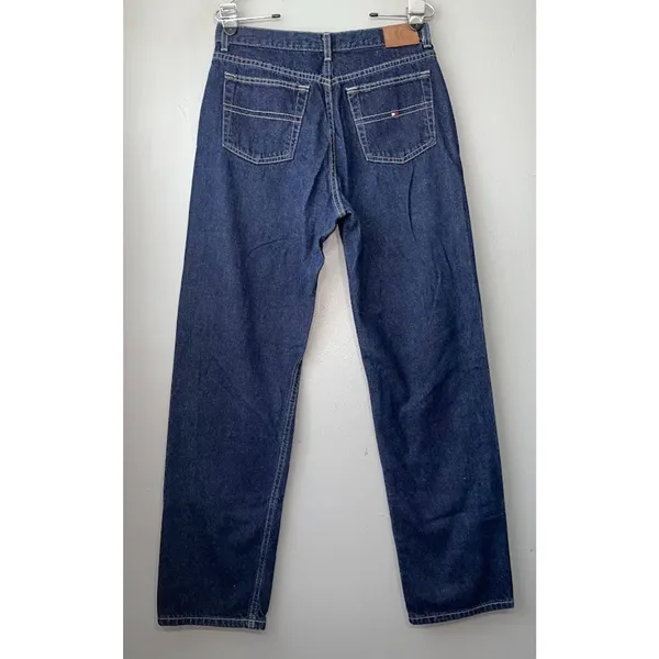 Vintage 90s Tommy Hilfiger Jeans Womens Size 8 Dark Baggy High Waist Mom 30X31 - Image 4