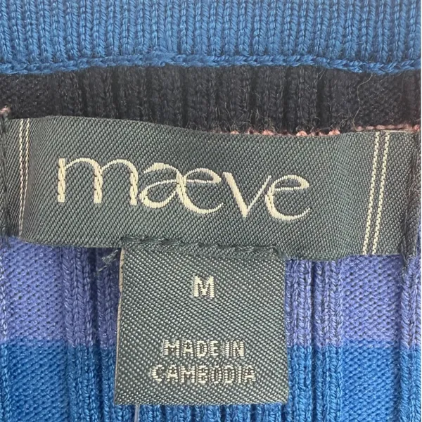 NWT Anthropologie Maeve Beca Ribbed Sweater Fit & Flare Striped Mini Dress Sz M - Image 3