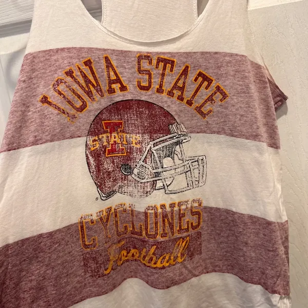 ProEdge Iowa State Cyclones Football Racerback Tank Top Womens Large White‎ Red - Image 2
