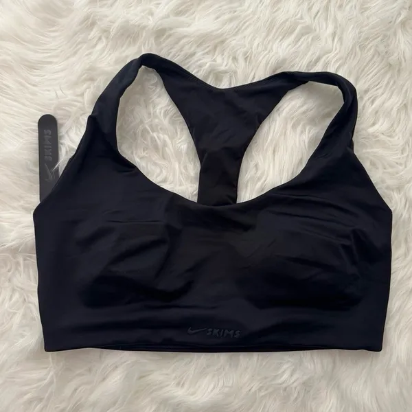 Nike Skims Shine Racerback Sports Bra Obsidian Size Medium - Image 4