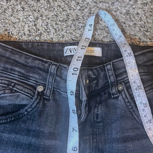 ZARA Women's Black Wash Denim‎ Straight Leg Jeans Size 30 - Image 5