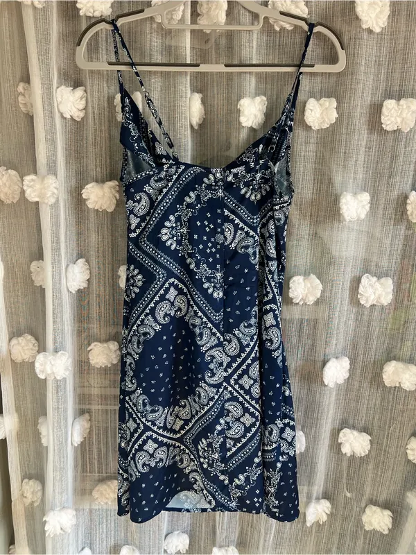 Cider Navy Bandana Print Slip Dress - Image 2