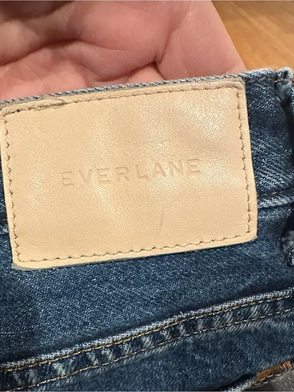 Everlane 90’s Cheeky High Rise Waist Denim Blue Straight Leg Jeans 24 Barrel - Image 8