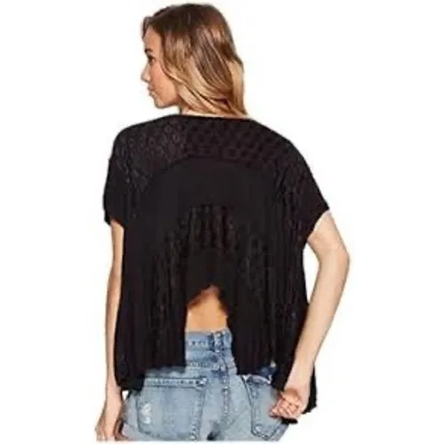 Free People anything & everything black‎ asymmetrical top women's size medium - Image 2