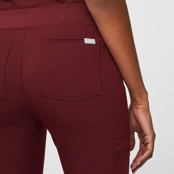 Figs Zamora Jogger Scrub Pants Burgundy Drawstring Waist Slim Fit Large Tall - Image 5