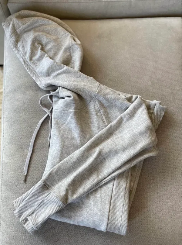 Hayes Sweatshirt Hoodie Midi Dress/Tunic Lt Heathered Gray - Image 4