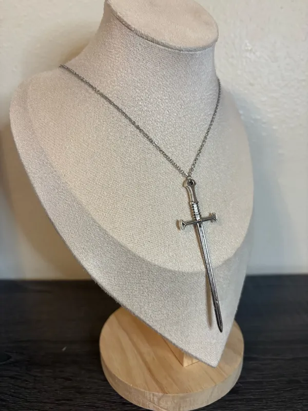 Handmade Silver Sword Necklace - Image 3