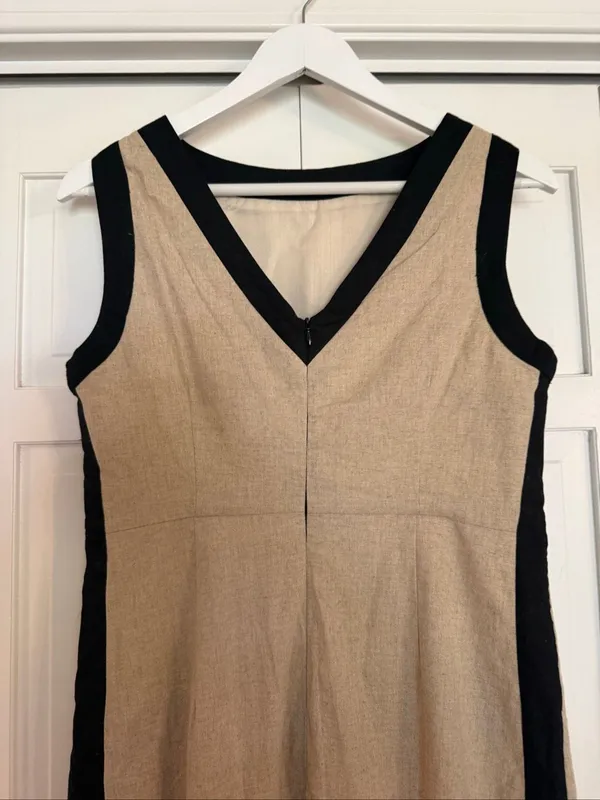 Commense NWT linen blend contrast maxi dress size M Tan Size M - Image 5