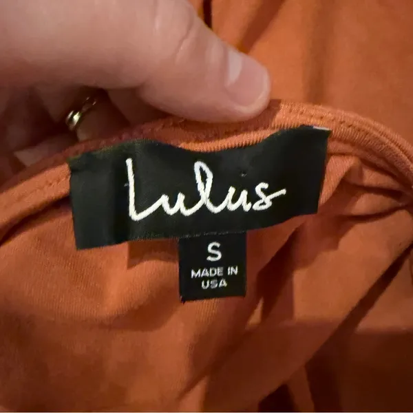 Lulus Evolve Rust Orange Short Sleeve Wrap‎ Maxi Dress Sz S - Image 7