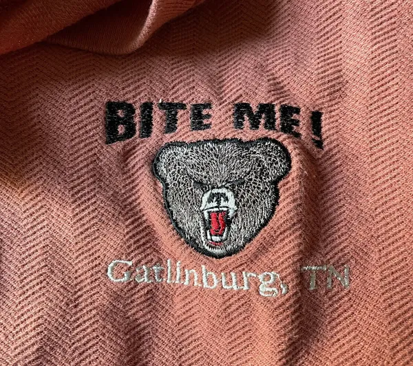 Vintage Bite Me Gatlinburg Tennessee XL Cal Cru Henley Polo Shirt Made USA - Image 3