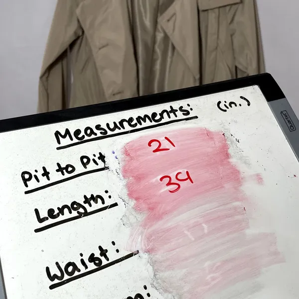 French Connection tan trench coat women's size S full length pockets small marks - Image 9