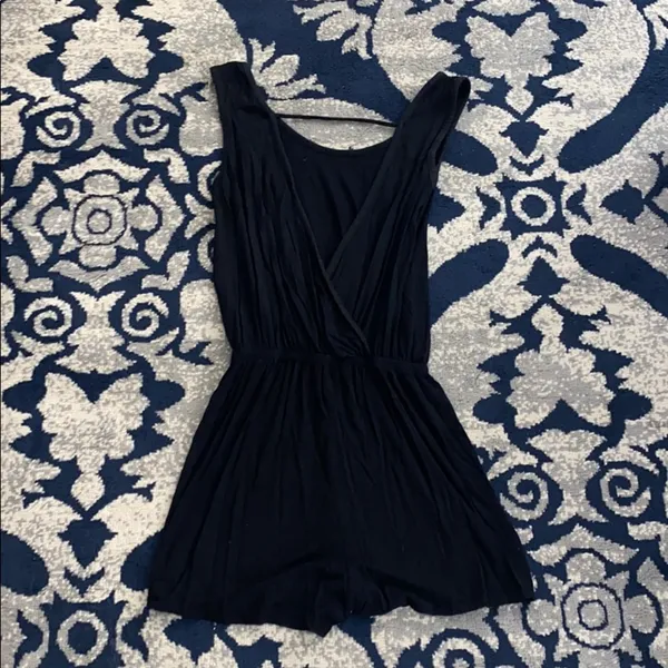 Cotton Sleeveless Romper Black - Image 4