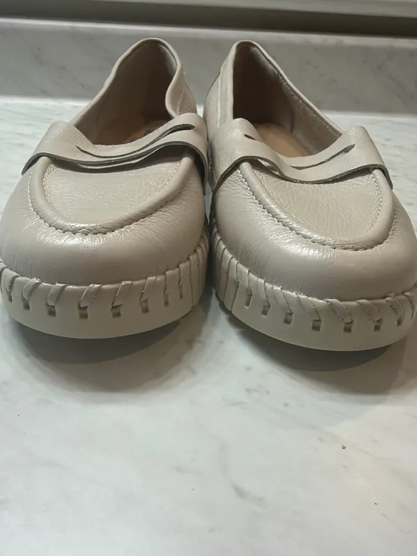 Bottero Comfort Leather Penny Loafers Ivory Cream Size 9/EU 40 Made in Brazil - Image 5