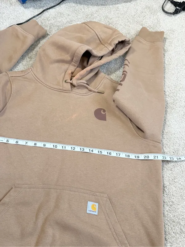 Carhartt Women’s Clarksburg Graphic Sleeve Hoodie Pullover Sweatshirt in Brown M - Image 10