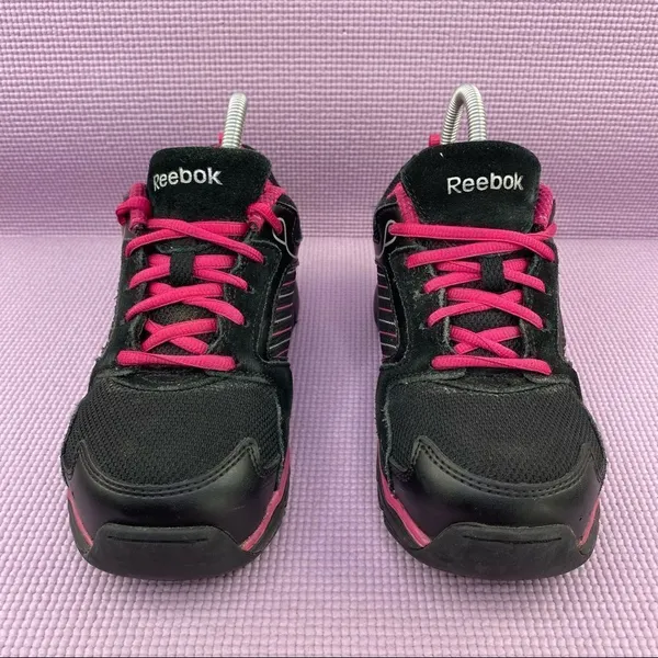 Reebok‎ RB454 Anomar Safety Work Shoes Sneakers Black Pink 6 - Image 3