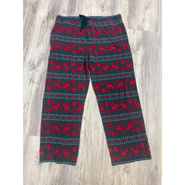 Hanna Andersson Soft‎ Womens XL Tencel Pajama Set Green Red Reindeer Fair Isle - Image 6