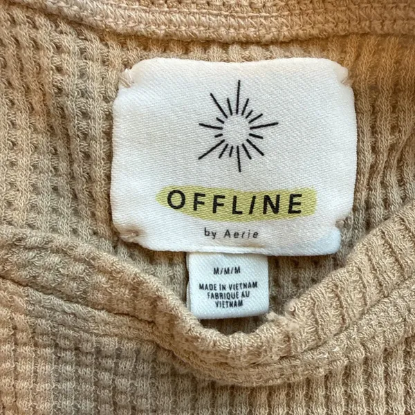 Aerie Offline Womens Cropped Muscle Tank Top Medium Waffle Knit- So Much Sweat - Image 2