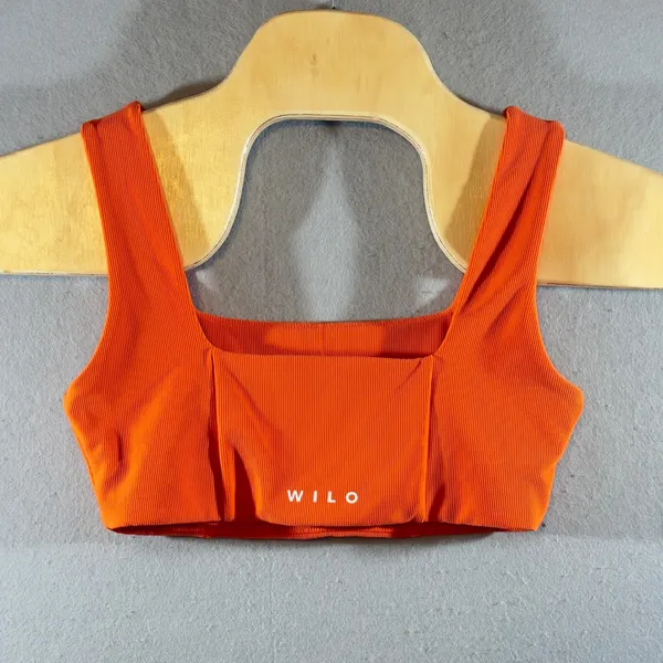 627 |‎ WILO The Label Ribbed Square Neck Athletic Crop Top Orange Womens Small - Image 2