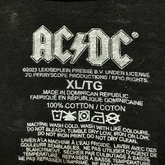 AC/DC High Voltage TNT Heavy Metal Mineral Wash Tee XL - Image 4