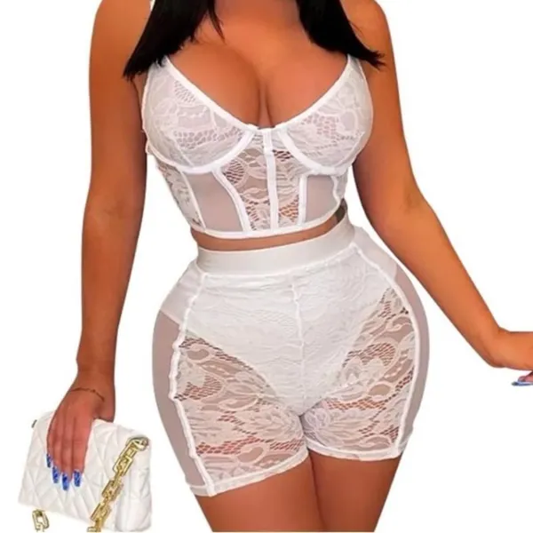 White Lace Women's 2 Piece Sexy Bodycon Set **Size L fits like a MEDIUM NWOT - Image 13