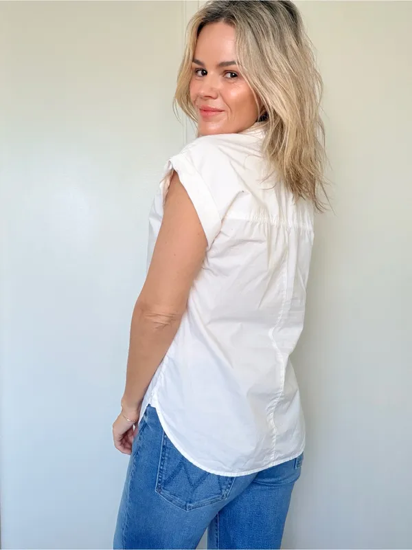 J. Crew White Short-Sleeve Popover Shirt - Image 6