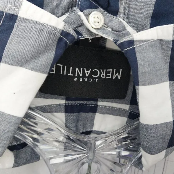J.Crew Mercantile Gingham Plaid Popover Preppy Business Casual Short Sleeve Top - Image 4