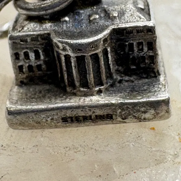 Vintage Sterling Silver White House Charm Washington DC Souvenir Pendant 925 - Image 6