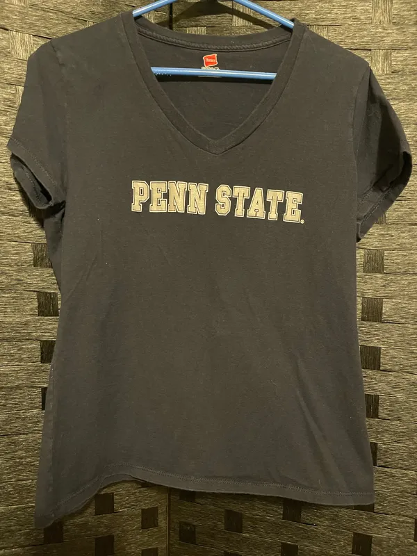 Hanes Penn State Nittany Lions V-Neck T-Shirt Navy Blue Womens Med PSU Logo - Image 4