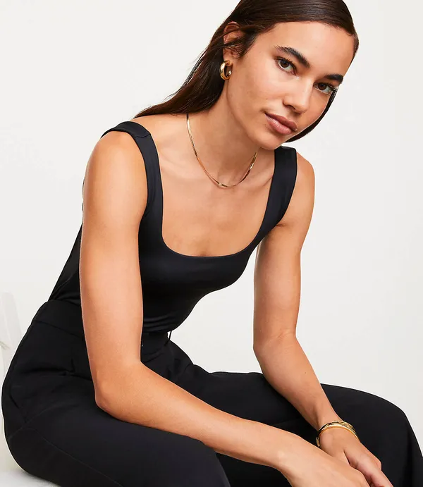 NWT LOFT Versa 360 Knit Square Neck Bodysuit - Image 4