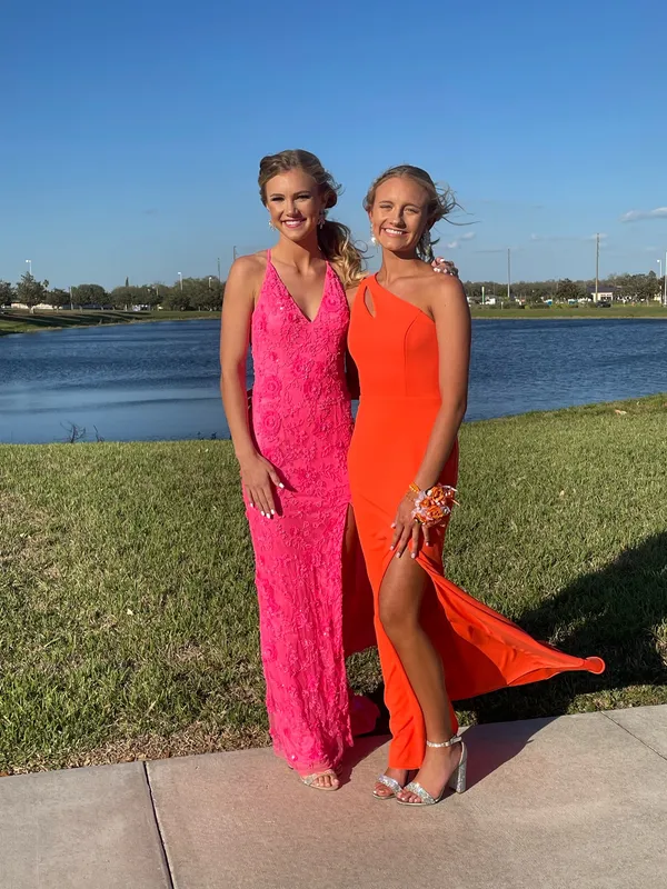 Dillard's Orange Formal Dress - Image 3
