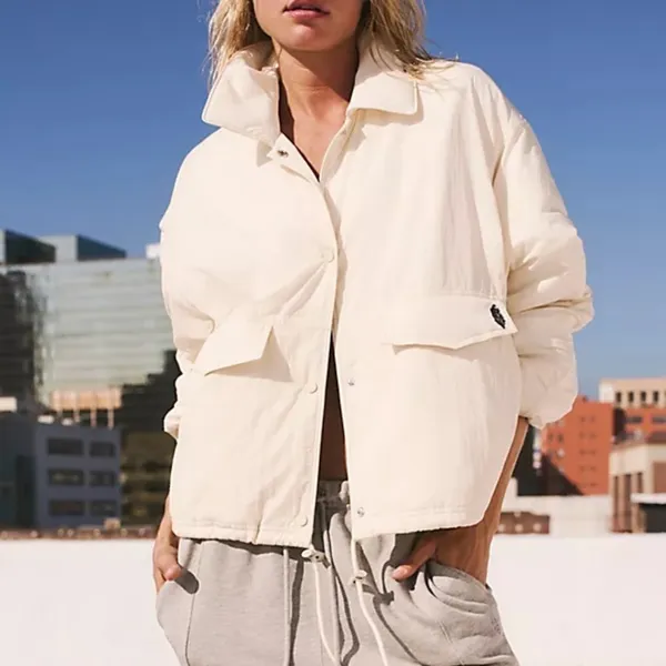 FREE PEOPLE Off The Bleachers Coaches Jacket Relaxed Lightweight Size XL NEW - Image 3