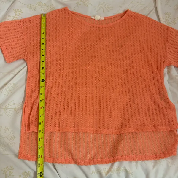 Orange Beachy Sheer High Low Top Size Large - Image 7
