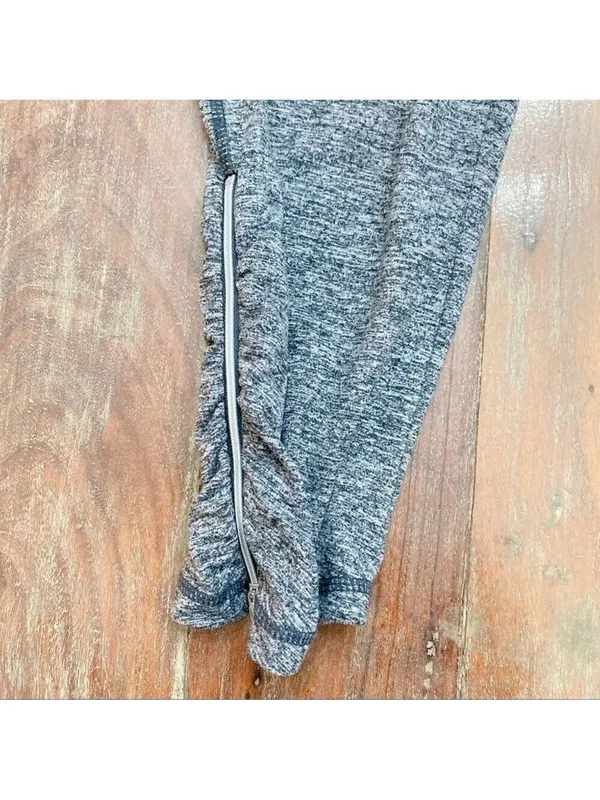 Tangerine Gray Capri Leggings Ruched Zipper Sides Small - Image 4