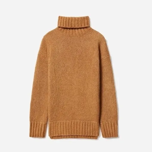 EVERLANE The Cloud Turtleneck Sweater Wool Alpaca‎ Heathered Chai Small - Image 11