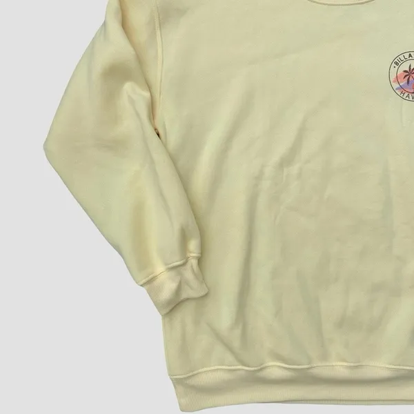 Billabong Yellow Hawaii Sweatshirt Palm Tree Graphic Crewneck Women's M NWOT - Image 9