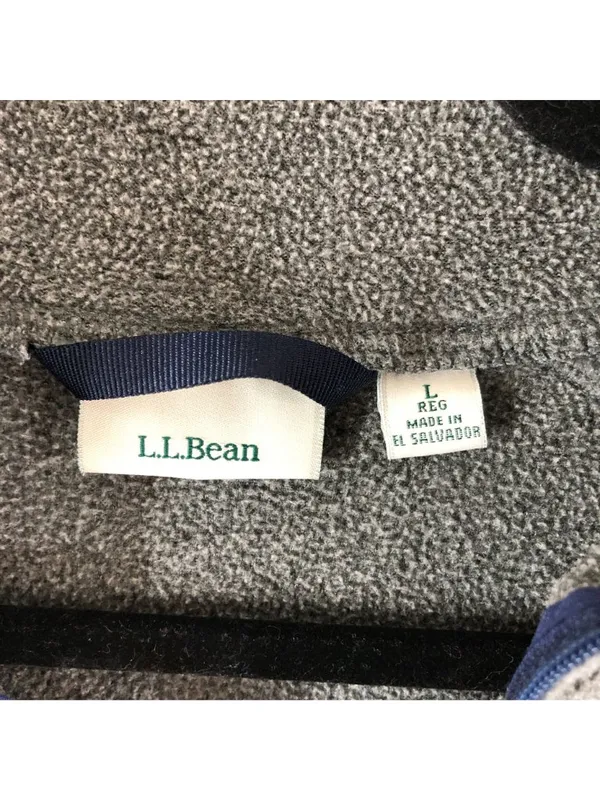 L.L. Bean Women's Soft-Brushed Fitness Fleece Pullover 1/4 Zip Gray L - Image 3