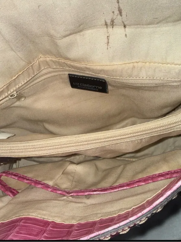 Vintage Liz Claiborne Faux-Croc Shoulder Bag - Image 3